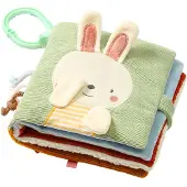Babyono Reversible Sensory Cloth Book 0m+ livre éducatif contrastant Nature 1 pcs