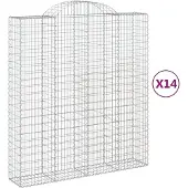 vidaXL Gabions avec arc surélevé 14pcs 200x50x220/240cm Fer galvanisé
