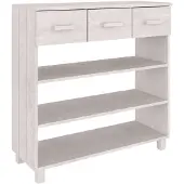 vidaXL Table console HAMAR Blanc 90x35x90 cm Bois massif de pin