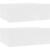 vidaXL Tables de chevet flottantes 2 pcs Blanc bois d’ingénierie