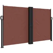 vidaXL Marquise latérale extensible brun 140x1000 cm