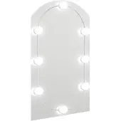 vidaXL Miroir avec lampes LED 70x40 cm verre arqué
