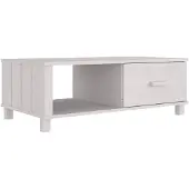 vidaXL Table basse HAMAR blanc 100x55x35 cm pin massif
