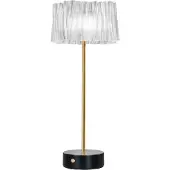 Slamp Lampe de Table , Accordéon Battery, dimmable, Transparent, Salon / séjour, Métal, Design