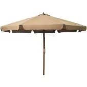 vidaXL Parasol avec mât en bois 330 cm Taupe