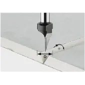 Festool 491000 - Fraise pour plaques de plâtre HW S8 D12,5/45°
