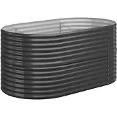 vidaXL Lit surélevé de jardin Acier galvanisé Anthracite