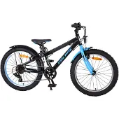 Volare Vélo enfant Rocky - 20 pouces - Bleu Noir - 85 % monté - 6 vitesses - Prime Collection