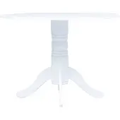 vidaXL Table de salle à manger blanche 106 cm en bois de caoutchouc massif