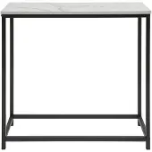 SoBuy Table console - Plateau blanc - Cadre métal noir - 80x75x30cm - Industriel - FSB29-SCH