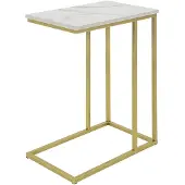 SoBuy Table d'Appoint Marbre & Métal Doré FBT87-G