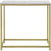 SoBuy Table console - Plateau blanc - Cadre doré - 80x75x30 cm - FSB29-G
