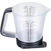 KINGHOFF Küchenwaage mit Messbecher, scwarz, 1,5 l, Balance, Transparent, Noir
