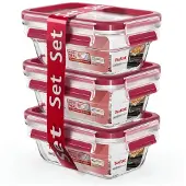 Tefal MasterSeal N10511, Set, Rectangulaire, 0,45 l, Transparent, Rouge, Verre, 420 °C