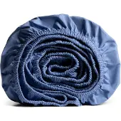 Yumeko - Drap housse - Percale De Coton - 160x200x30 - Bleu