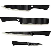 InnovaGoods Set de couteaux Black Shark Swiss-Q Namiutsu 4 pièces