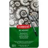 Derwent Crayon graphite Sketching gris, 12 pièces (2B, 3B, 3H, 4B, 4h, 5H, 6B, H, HB, 12x)