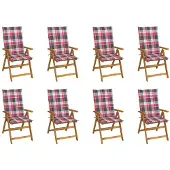 vidaXL 3075067, Terrasse, Siège rembourré, Acacia, Polyester, 570 mm, 690 mm