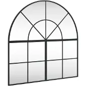 vidaXL Miroir mural noir 80x80 cm arche fer