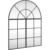 vidaXL Miroir mural noir 80x100cm bombé fer