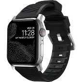 Nomad Bracelet robuste FKM pour Apple Watch | 44/45/46/49 mm - Argent / Noir
