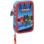 PJ Masks Doppel-Federtasche Blau 12.5 x 19.5 x 4 cm (28 Stücke)