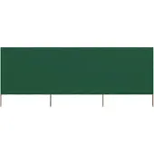 vidaXL Tissu brise-vent 3 pièces 400 x 80 cm vert