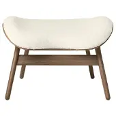 UMAGE A Conversation Pouf Ottoman Dark Oak | Teddy White