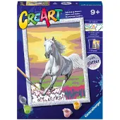 Ravensburger CreArt Peinture sur Numéro - Cheval au coucher du soleil