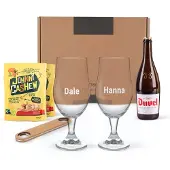 Yoursurprise Coffret apéro avec bouteille de bière, verres gravés et décapsuleur