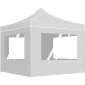 vidaXL Tente de réception pliable avec parois Aluminium 2x2 m Blanc