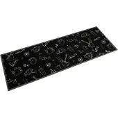 vidaXL Tapis de cuisine lavable imprimé Morning noir 60x180 cm velours