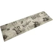 vidaXL Tapis de cuisine lavable imprimé café gris 45x150 cm velours