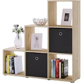 VCM Étagère d'escalier en bois Étagère sur pied Cube Étagère sur pied Séparateur de pièce 6 compartiments Nitas