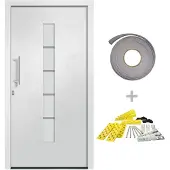 vidaXL Porte d'entrée aluminium et PVC blanc 100x200 cm