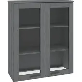 vidaXL Partie supérieure du highboard HAMAR gris foncé 85x35x100 cm bois massif