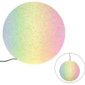 QAZQA Lampe d’extérieur intelligente grise 56 cm IP44 avec Wifi A60 - Nura