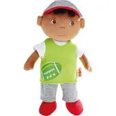 Haba Poup e douce Snug Up Mason - Poup e gar on douce de 29,2 cm aux cheveux noirs (lavable en machine)