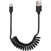 Lampa Câble Spiralé USB-A vers USB-C Noir 1 m