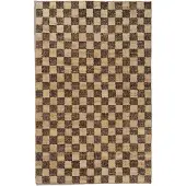 Ferm Living Tapis Damier Laine et Jute Dark Brown