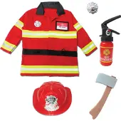 Great Pretenders Déguisement - Pompier - Rouge - - 5-6 ans (110-116) - Costumes
