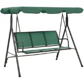 vidaXL Balançoire hollywoodienne Vert 170 cm Textilène et acier