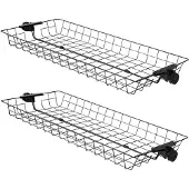 SoBuy Lot de 2 paniers de rangement - Acier noir