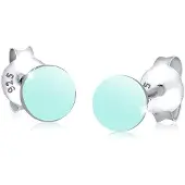 Elli Boucles d'oreilles 'Geo' bleu clair / argent