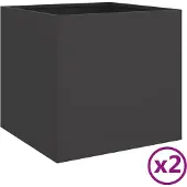 vidaXL Jardinières 2 pcs noir 49x47x46 cm acier