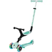 Globber GO-UP ACTIVE LIGHTS - 3 en 1 tricycle, roue et trottinette, 120/80 mm, 3 roues, hauteur réglable, menthe