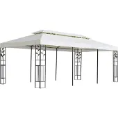 vidaXL Pavillon avec double toit blanc 6x3 m acier