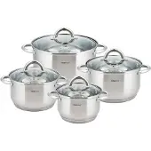 King Hoff Set de Casseroles KH-4448 en Acier Inoxydable 8 Pièces