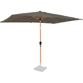 Vonroc Premium Parasol Stick Rapallo 200x300cm - Housse de protection incluse - Parasol rectangulaire - Inclinable - Toile résistante aux UV - Aspect bois - Taupe