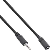 InLine - Câble audio - jack micro 4 pôles mâle pour mini jack 4 pôles femelle - 3 m - noir
